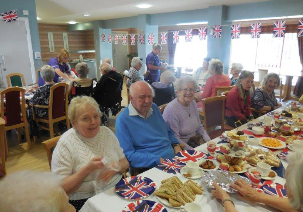 residents enjoying a street party