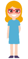 a cartoon of a young girl