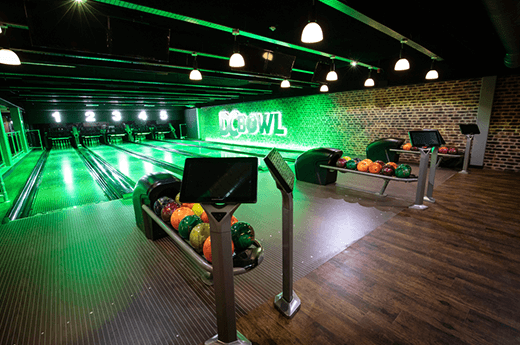 a view down the bowling alley