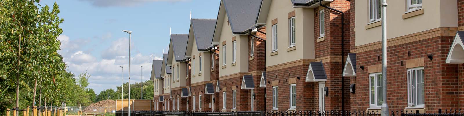 A row of newly built houses