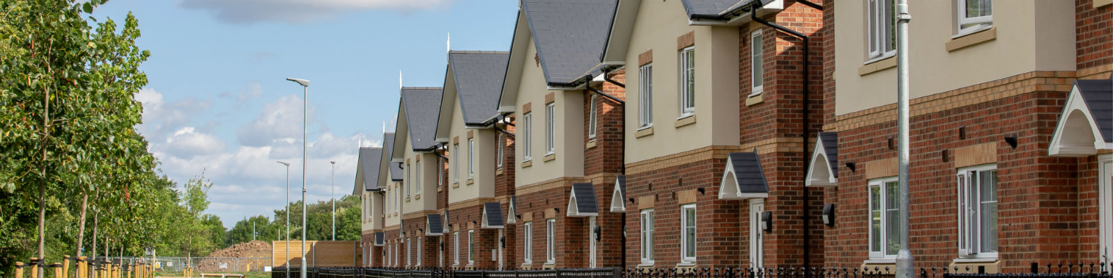 The front of some newly built houses