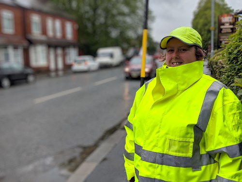 Trisha English working as a crossing patrol office